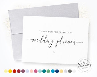Thank You For Being Our Wedding Planner | Wedding Planner Card | Wedding Party Cards | Wedding Planner Appreciation Card | Calligraphy Card