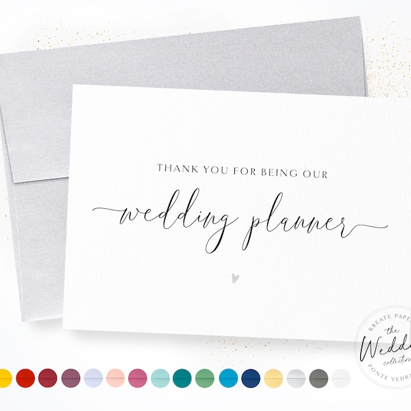 Thank You For Being Our Wedding Planner | Wedding Planner Card | Wedding Party Cards | Wedding Planner Appreciation Card | Calligraphy Card