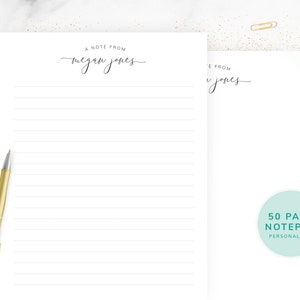 Personalized Notepad, Signature Notepad, Custom Stationery, Personalized Stationery with Name, Wedding Gift, Christmas Gift, Letterhead