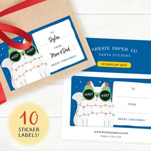 Cat Christmas Sticker Labels | Merry & Bright | Crazy Cat Lady | Cat Gift Tags | Gift Labels | Funny Labels | Cute Gift Stickers | Set of 10