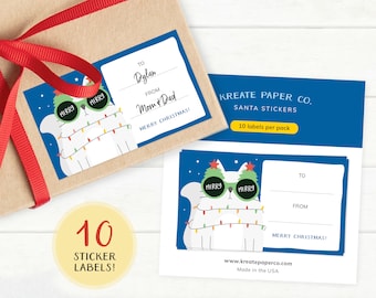Cat Christmas Sticker Labels | Merry & Bright | Crazy Cat Lady | Cat Gift Tags | Gift Labels | Funny Labels | Cute Gift Stickers | Set of 10