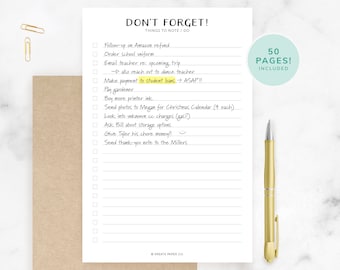 Don't Forget Magnetic Notepad, To Do List Notepad, Fridge Magnet Notepad, Don't Forget List, Daily To Do List, Simple To Do List, Reminders