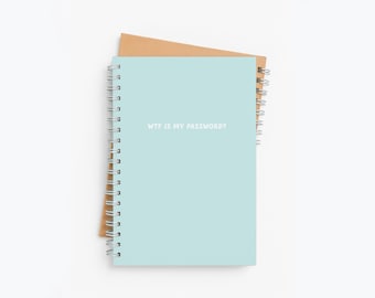 Password Notebook, Funny Password Book, Coworker Gift, Gift for Mom, Friends, Spiral Notebooks, Notebooks for Work, Curse Word