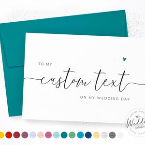 To My 'Custom Text' On My Wedding Day Card | Note to Wedding Party | Bridal Party Wedding Day Cards | Groom Wedding Cards, #KW003