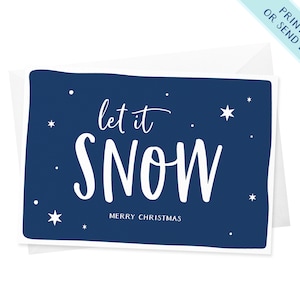 Let It Snow Christmas Card | Horizontal Christmas Card | Classic Christmas Card | Holiday Card | Personalized Christmas Cards | Cute Card