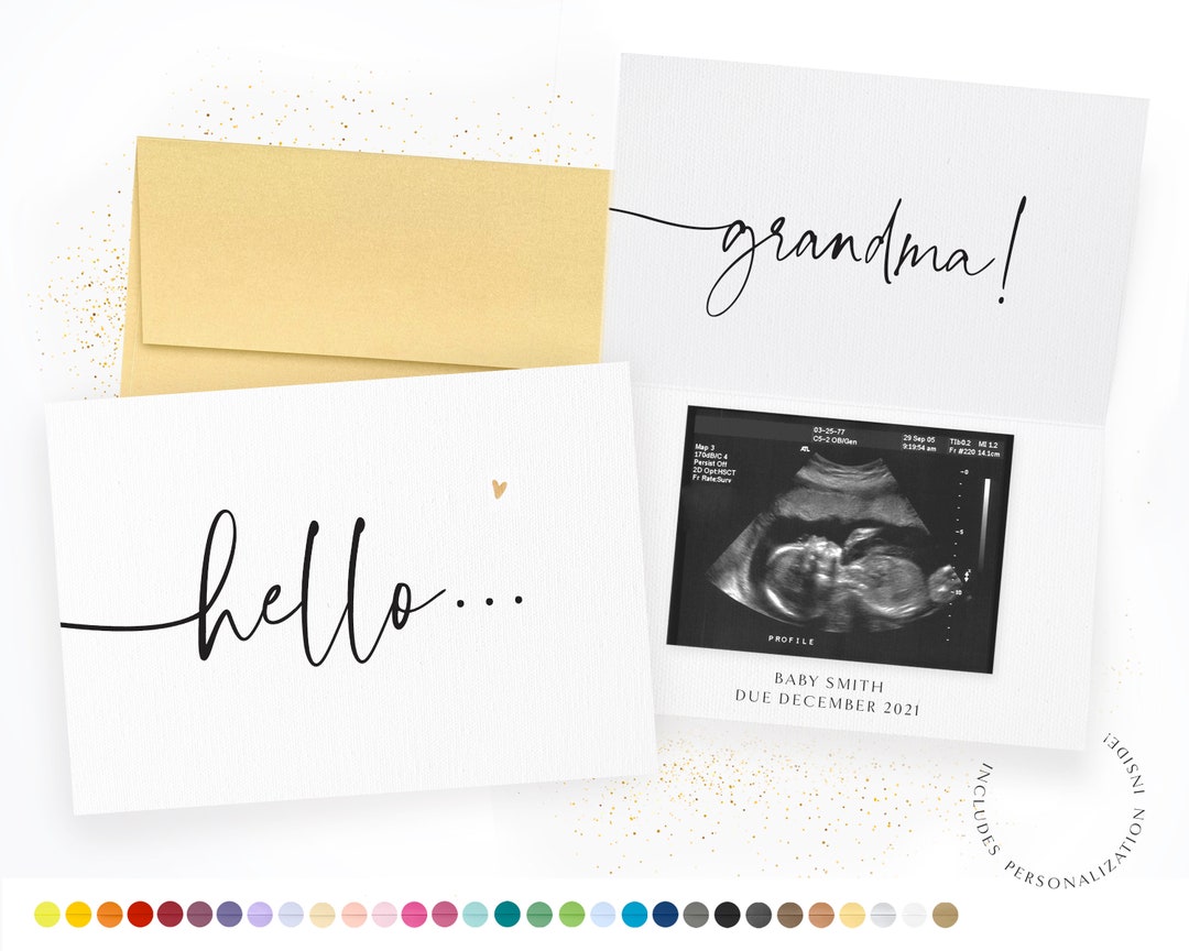 Pregnancy Announcement Card, Pregnancy Reveal Card, Personalized Card