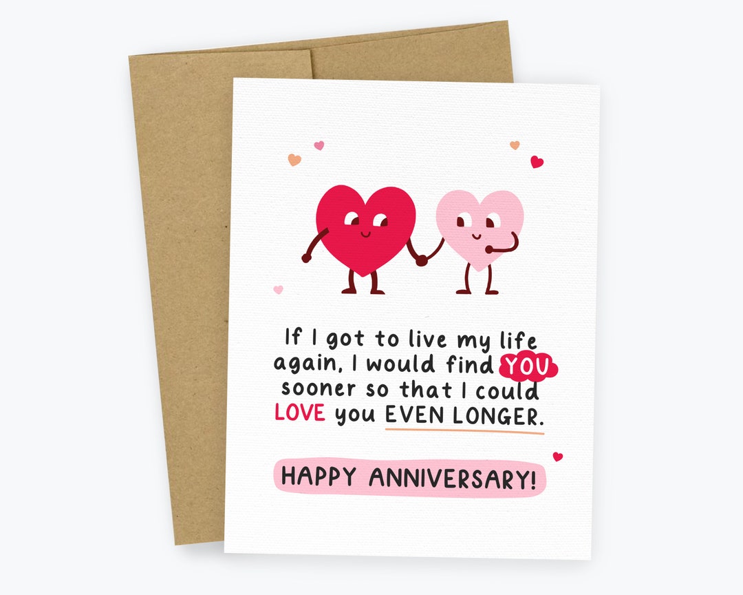 Cute Anniversary Card, Card for Him, Card for Her, Love You Longer ...