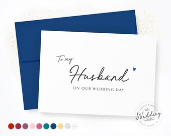 To My Husband On Our Wedding Day | Note to Husband | Husband Wedding Day Card | Groom Wedding Card | Wedding Day Card to Husband