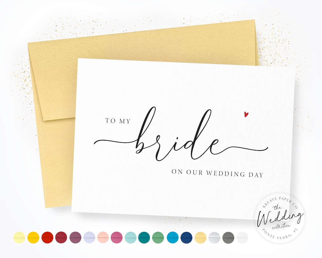To My Bride on Our Wedding Day Note to Bride Bride Wedding Day Card