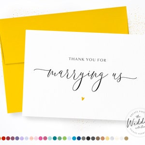 Thank You For Marrying Us | Officiant Thank You Card | Bridal Party Wedding Card | Officiant Appreciation Card | Calligraphy Card