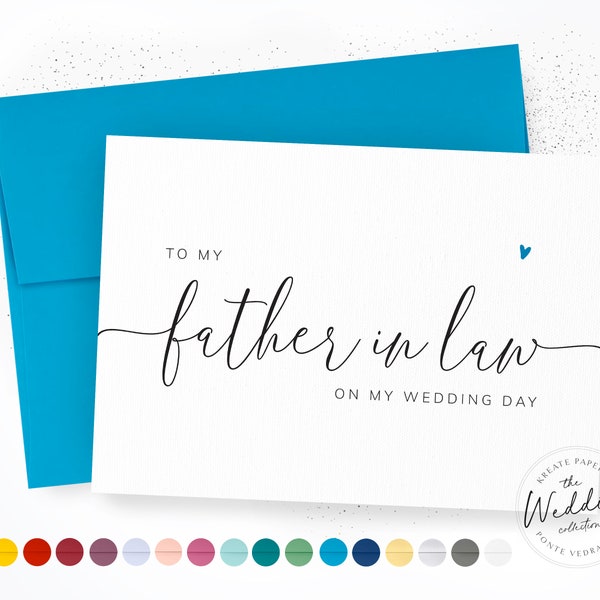 To My Father-In-Law On My Wedding Day | Wedding Party Card | Father In Law Wedding Day Card | FIL Wedding Card | Calligraphy Wedding, #KW003