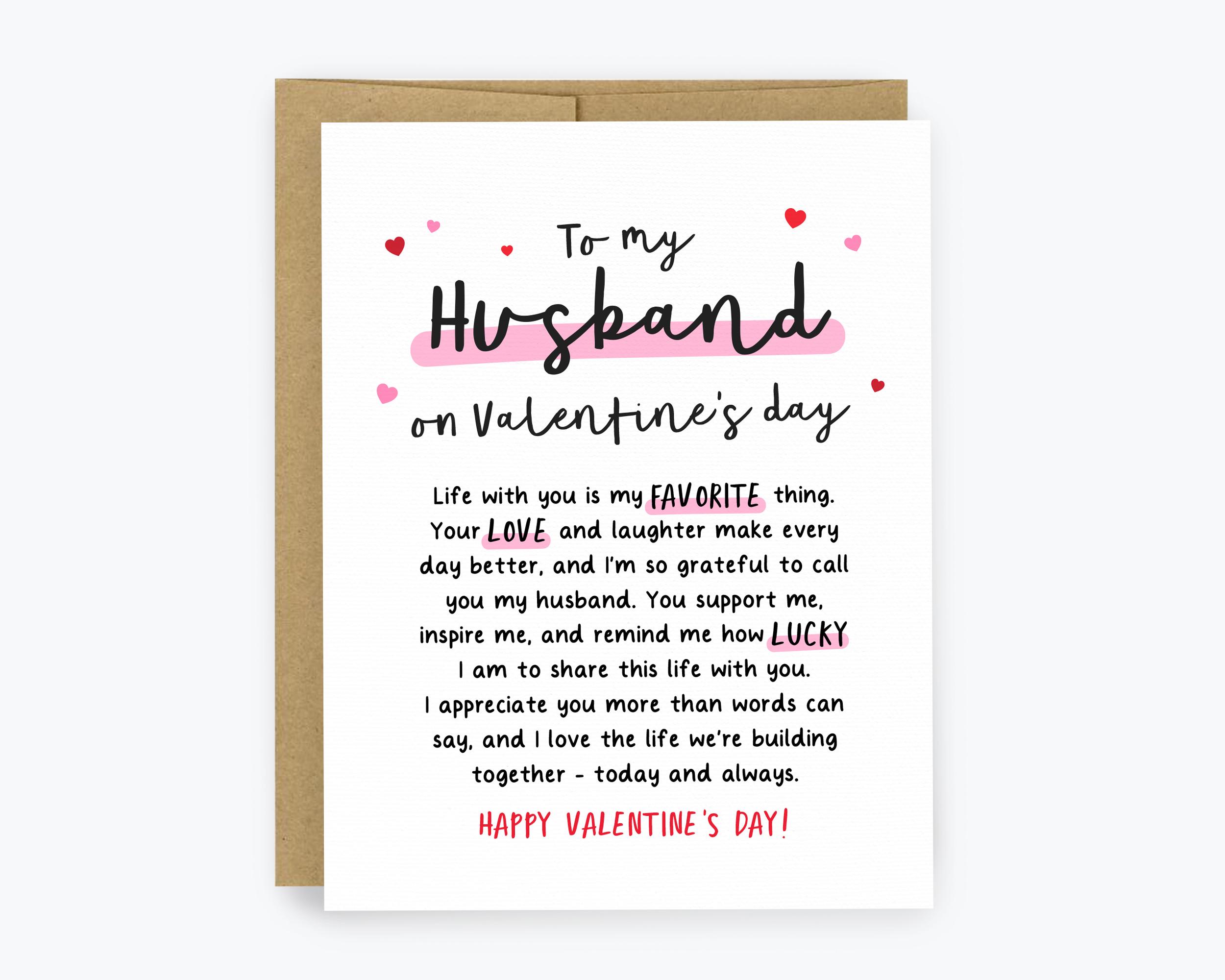 Husband Valentines Card, Valentine's Card to Husband, for Him, Husband ...