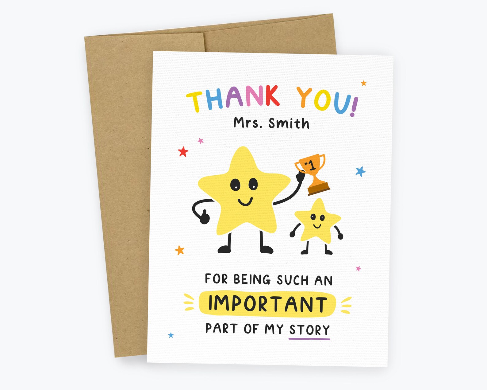 Thank You for Being Part of My Story Card - Teacher Thank You ...