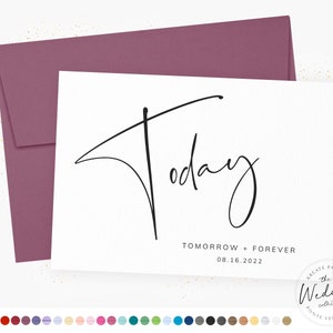 Today Tomorrow + Forever - Dated Wedding Card | Note to Groom | Note to Bride | Future Wife | Future Husband | Day of Wedding Card