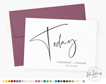 Today Tomorrow + Forever - Dated Wedding Card | Note to Groom | Note to Bride | Future Wife | Future Husband | Day of Wedding Card