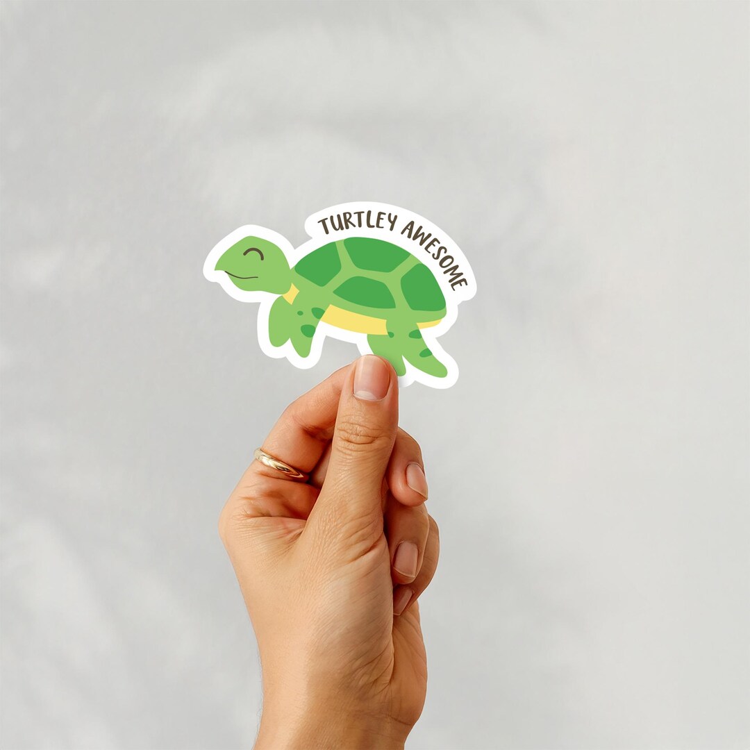 Turtle Sticker, Turtley Awesome, Kids Stickers, Lunchbox Sticker, Water ...