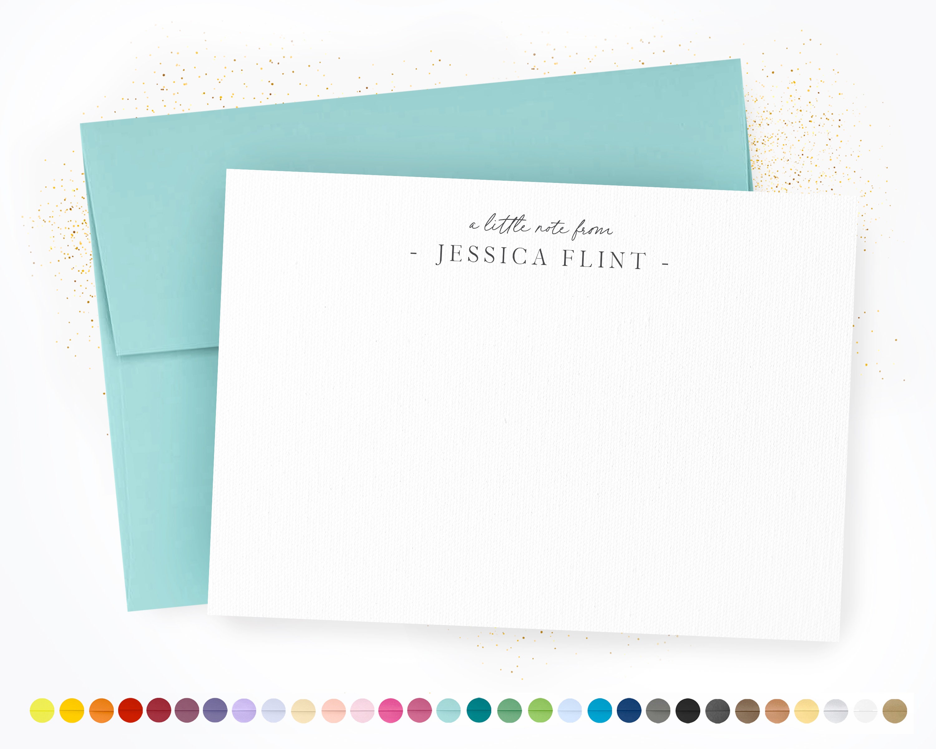Personalized Note Cards & Envelopes, A Little Note From, Signature Flat ...