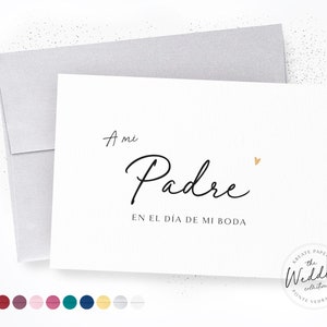 A Mi Padre En El Dia De Mi Boda | To My Dad On My Wedding Day Spanish | Padre Wedding Day Card | Parents Wedding Card | Calligraphy Card