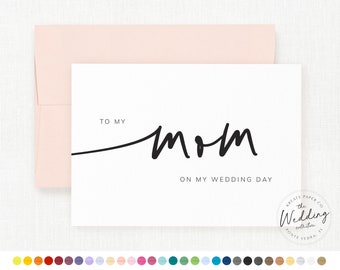 To My Mom On My Wedding Day, Mother Card, Wedding Party Card, Bridal Party Wedding Day Card, Mom Wedding Card, #HAYLIE