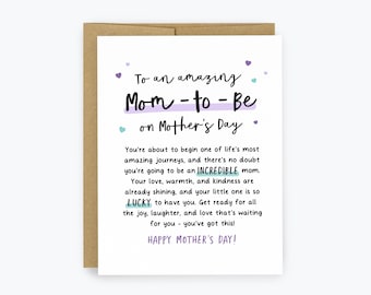 Mom To Be Mother’s Day Card, Mom-to-be Heartfelt Card, Expectant Mother, To Wife from Husband on Mothers Day, Soon To Be Mom, Pregnant