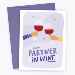 Partner in Wine Birthday Card, Friendship Card, Birthday Card Friend, Best Friend Birthday, Wine Card, Funny Birthday Card
