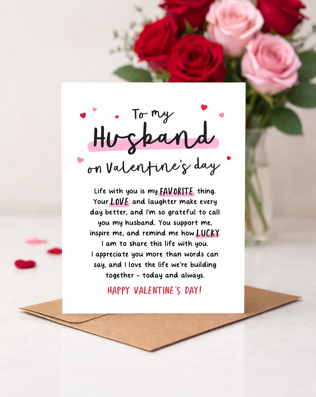 Husband Valentines Card, Valentine's Card to Husband, for Him, Husband ...