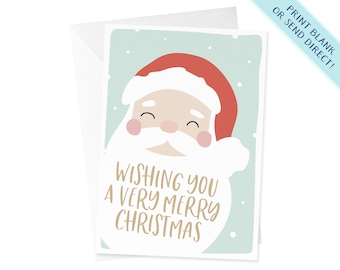 Santa Claus Christmas Card | Santa Beard Card | Merry Christmas | Family Christmas Cards | Luxury Christmas Cards | Holidays Cards