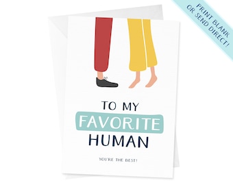 Favorite Human Card | Funny Anniversary Card | Anniversary Card Boyfriend | Anniversary Card Girlfriend | Valentine's Day Card | Cute Card