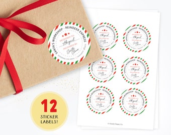 Official Santa Labels, Santa Claus Label, Gift Tag Stickers, Personalized Santa Label, Christmas Sticker, From Santa Stickers, Set of 12