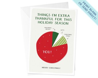 Christmas Chart Card | Romantic Christmas Card | Thankful Christmas | Family Christmas Card | Cards for Him | Cards for Her | Husband | Wife