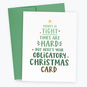 Obligatory Christmas Card, Money is Tight Times Are Tough, Funny Christmas Card Friends and Family, Holiday Card, Christmas Cards Box Set