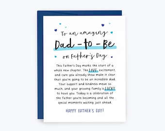 Dad To Be Father’s Day Card, Dad-to-be Heartfelt Card, Expectant Father, To Husband from Wife on Fathers Day, Soon To Be Dad, Pregnant