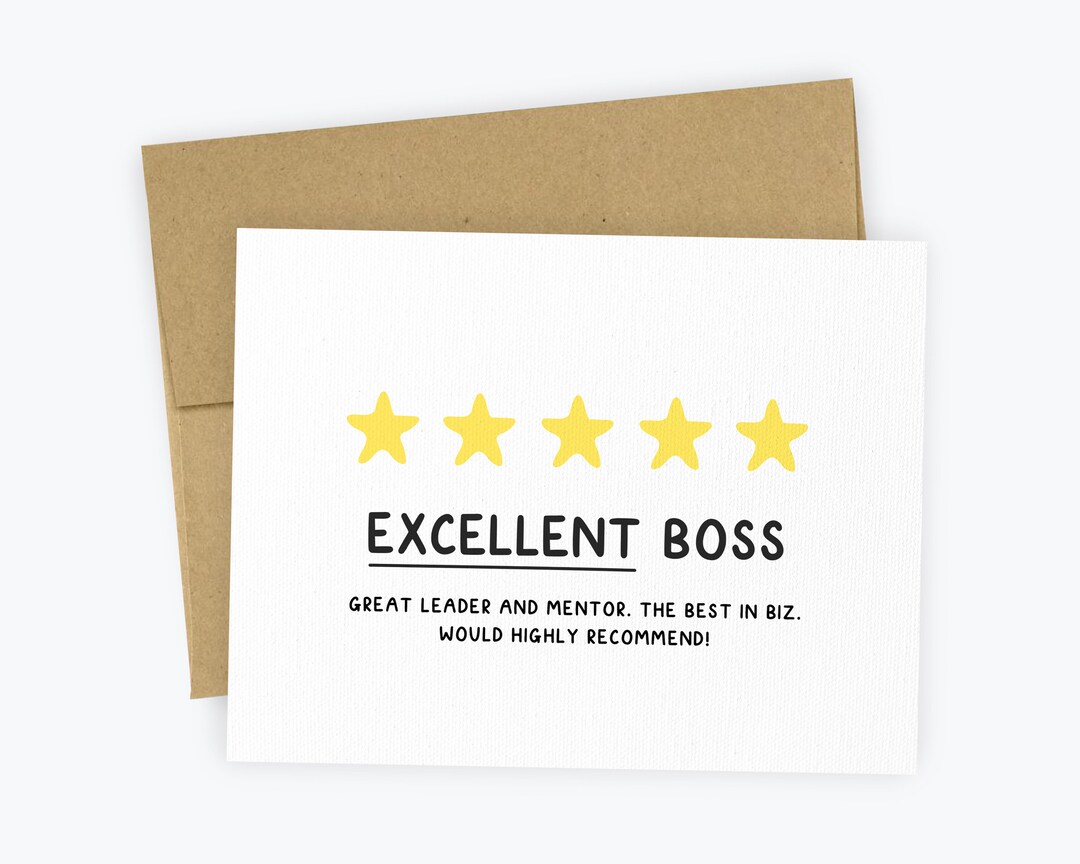 Five Star Boss Card Funny Birthday Card To Boss Leaving Card For Boss five-star-boss-card-funny-birthday-card-to-boss-leaving-card-for-boss