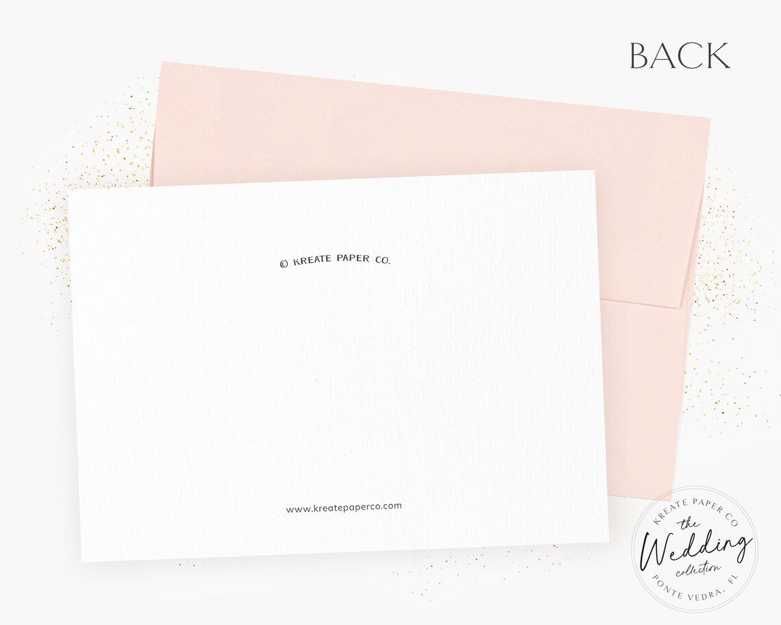 Set of 10 Thank You Cards, Wedding Thank You Card Set, Personalized ...