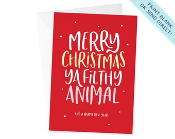 Home Alone Christmas Card, Merry Christmas Ya Filthy Animal, Funny Christmas Card, Movie Christmas Card, Classic Christmas Card
