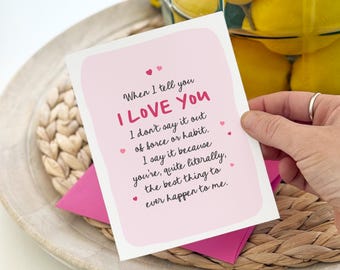 Romantic Valentines Day Card, For Him, Her, Valentine's Day Card For Husband, Boyfriend, Anniversary, Birthday, Wife, Girlfriend, Love You