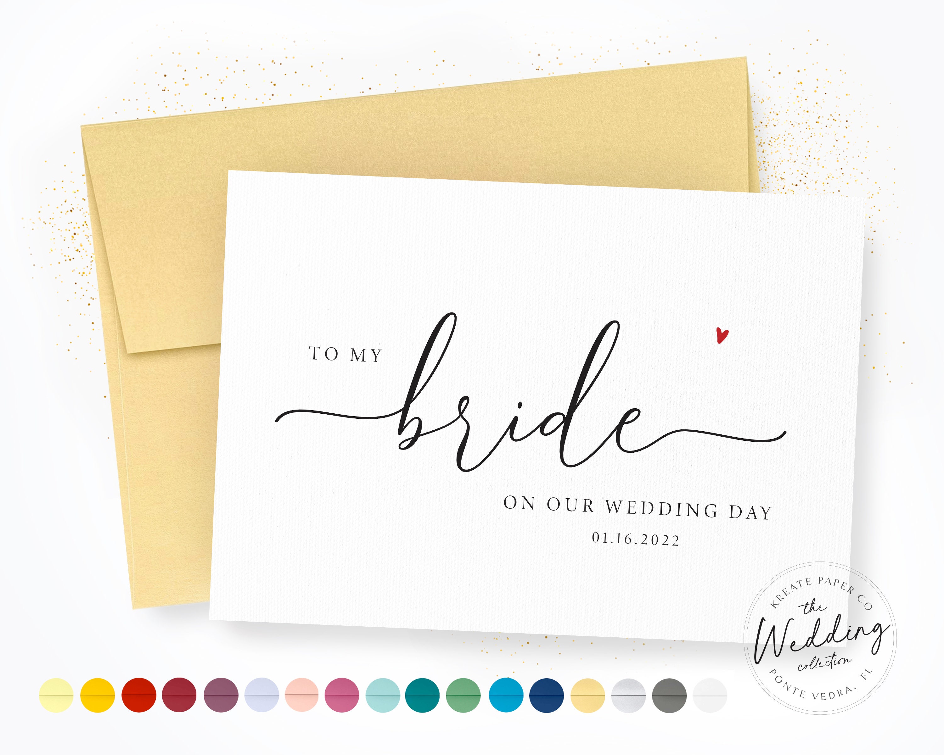Details about   WIFE ON OUR WEDDING DAY CARD ~ BRIDE & GROOM DESIGN LARGE CARD & LOVELY VERSE 
