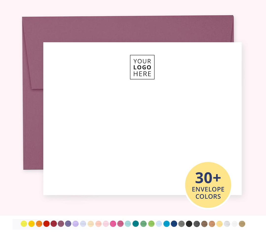 Note Card Signage Custom Logo Notecards, Personalized Note Cards & Envelopes, Logo ...
