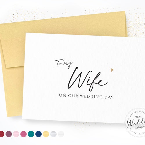 To My Wife on Our Wedding Day Card to My Wifey on Our Wedding Etsy