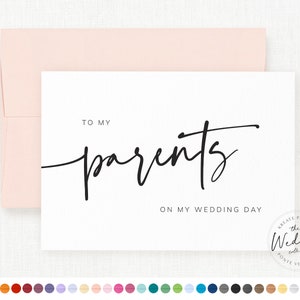 To My Parents On My Wedding Day, Parents Card, Wedding Party Card, Bridal Party Wedding Day Card, Parents Wedding Card, #HAYLIE