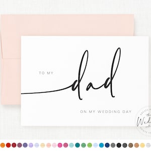 To My Dad On My Wedding Day, Father Card, Wedding Party Card, Bridal Party Wedding Day Card, Dad Wedding Card, #HAYLIE