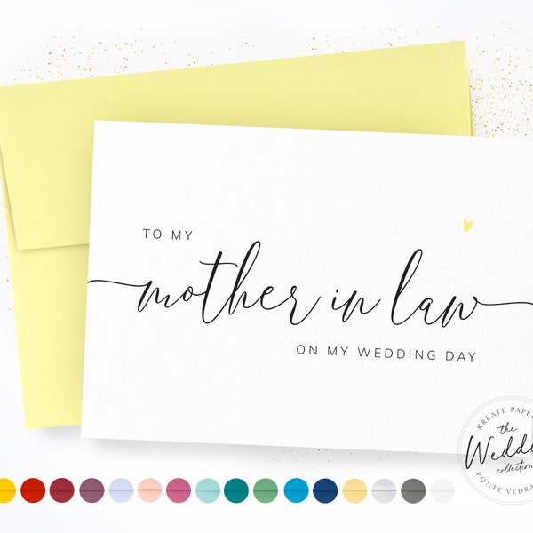 To My Mother-In-Law On My Wedding Day | Wedding Party Card | Mother In Law Wedding Day Card | MIL Wedding Card | Calligraphy Card, #KW003