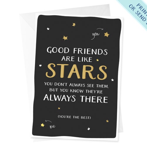 Good Friends Are Like Stars Best Friend Birthday Happy - Etsy