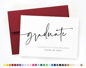 Personalized Graduation Card, Class of 2023, Congratulations Name Card, Graduate Card, Class of 2023 Card, High School / College Graduation