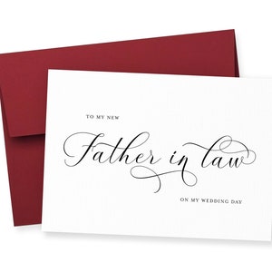 Card To My New Father In Law On My Wedding Day | Note to my Father In Law | Father In Law | Wedding Day Card Classic, #KW031