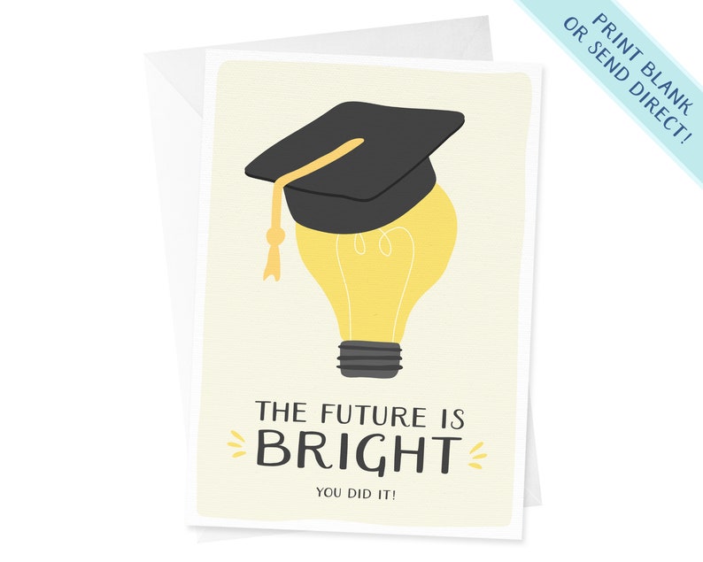 Graduation Greeting Card The Future Is Bright Card Happy | Etsy