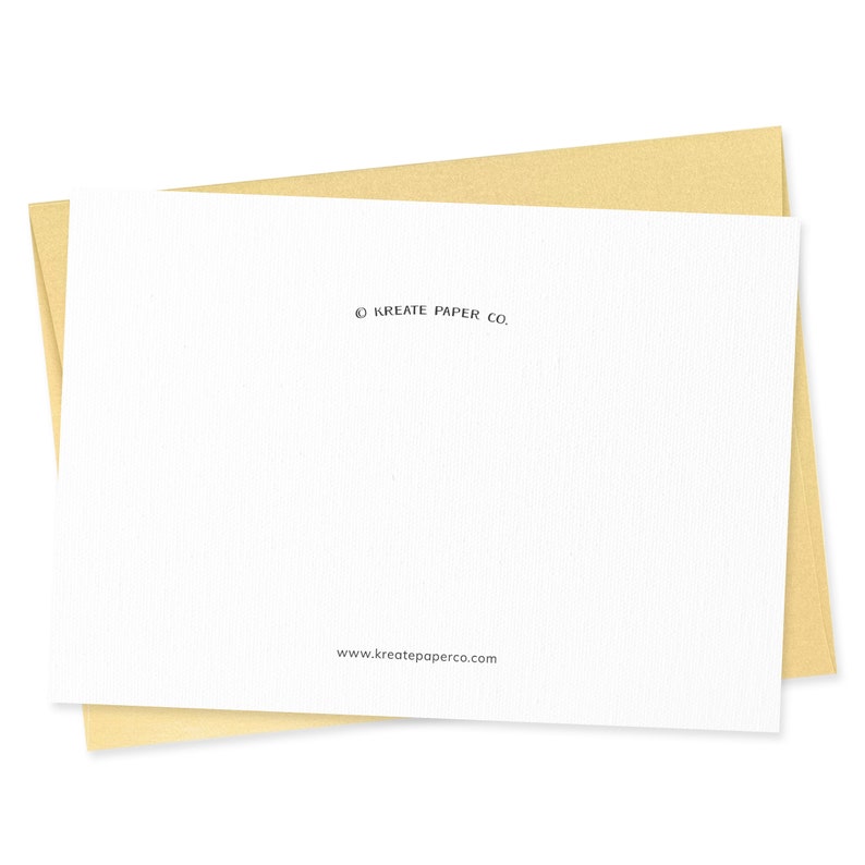 May include: A white card with the text "&copy; KREAT PAPER CO." and "www.kreatepaperco.com" printed on it.