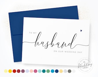 To My Husband On Our Wedding Day | Note to Husband | Husband Wedding Day Card | Groom Wedding Card | Wedding Day Card to Husband, #KW003