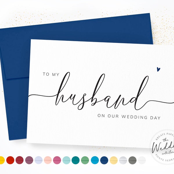To My Husband On Our Wedding Day | Note to Husband | Husband Wedding Day Card | Groom Wedding Card | Wedding Day Card to Husband, #KW003