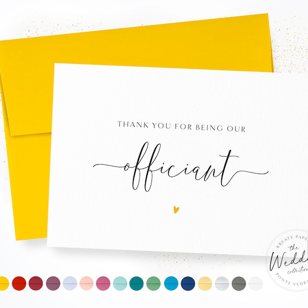 Thank You For Being Our Officiant | Officiant Thank You Card | Bridal Party Wedding Card | Officiant Appreciation Card | Calligraphy Card